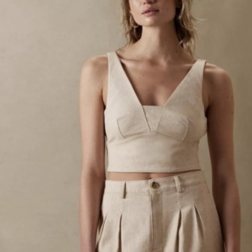 Banana Republic Factory Linen Blend Cropped Tank